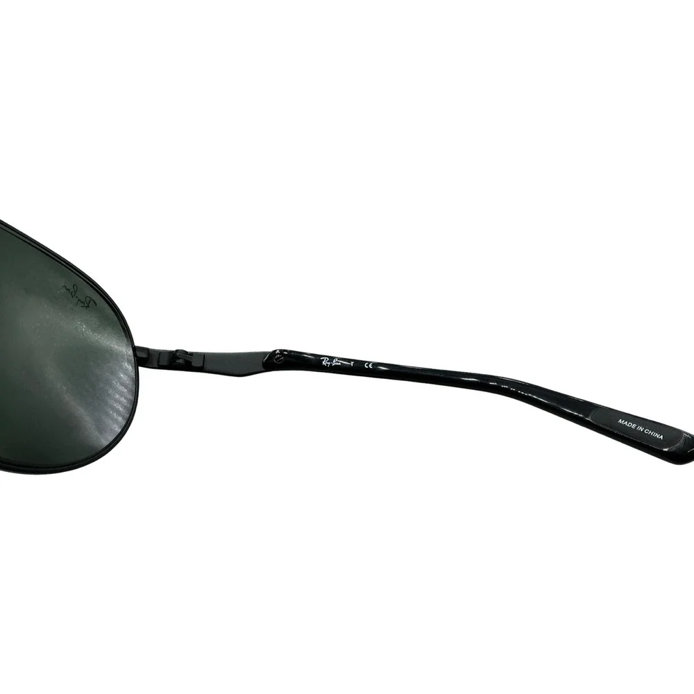 Ray-Ban RB 3393 006/71 Black Aviator Sunglasses Dark Green Lens 64-14-120